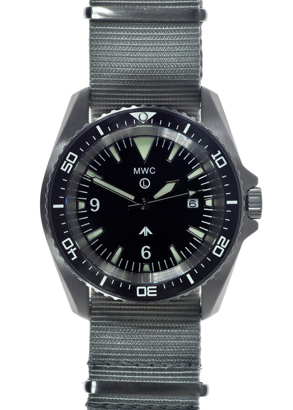 MWC Military Divers Watch in Stainless Steel Case with Sapphire Crystal, Ceramic Bezel and Spring Strap Bars (Quartz)