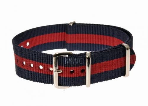 20mm Red and Navy NATO Military Watch Strap